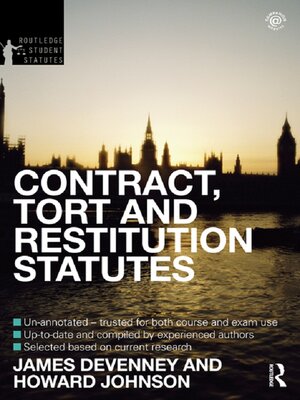cover image of Contract, Tort and Restitution Statutes 2012-2013